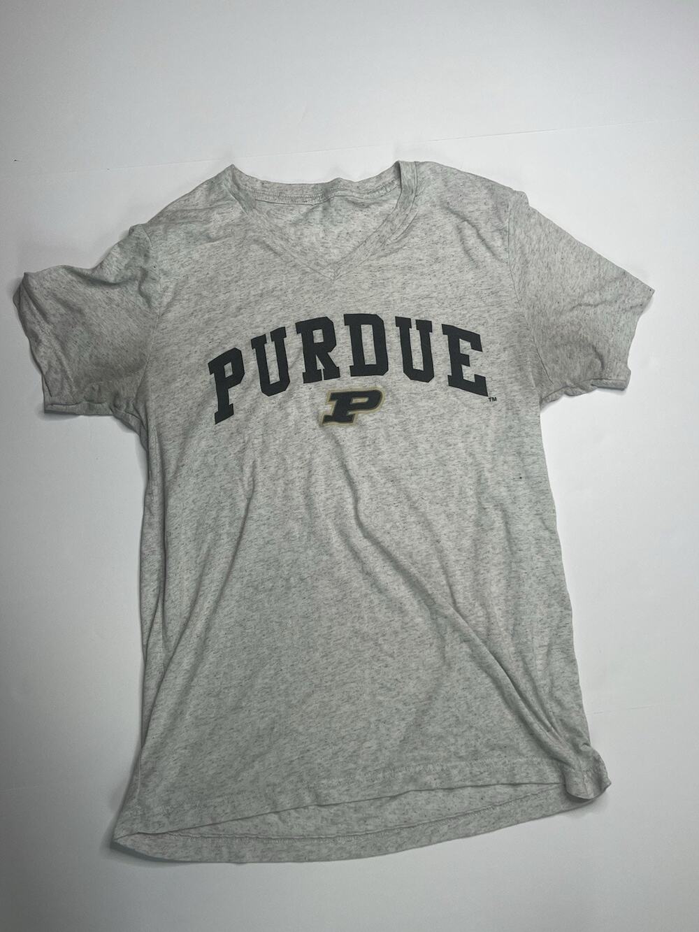 Purdue Boilermakers Gray V-Neck T-Shirt Adult Size Medium M NCAA College
